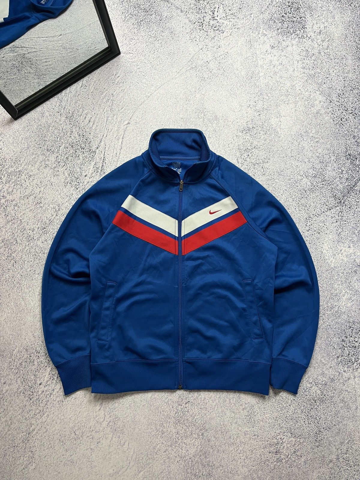 Nike × Vintage 00s Nike Vintage Mini Logo Swoosh Zip Track Jacket Size M Size US M / EU 48-50 / 2 - 1 Thumbnail