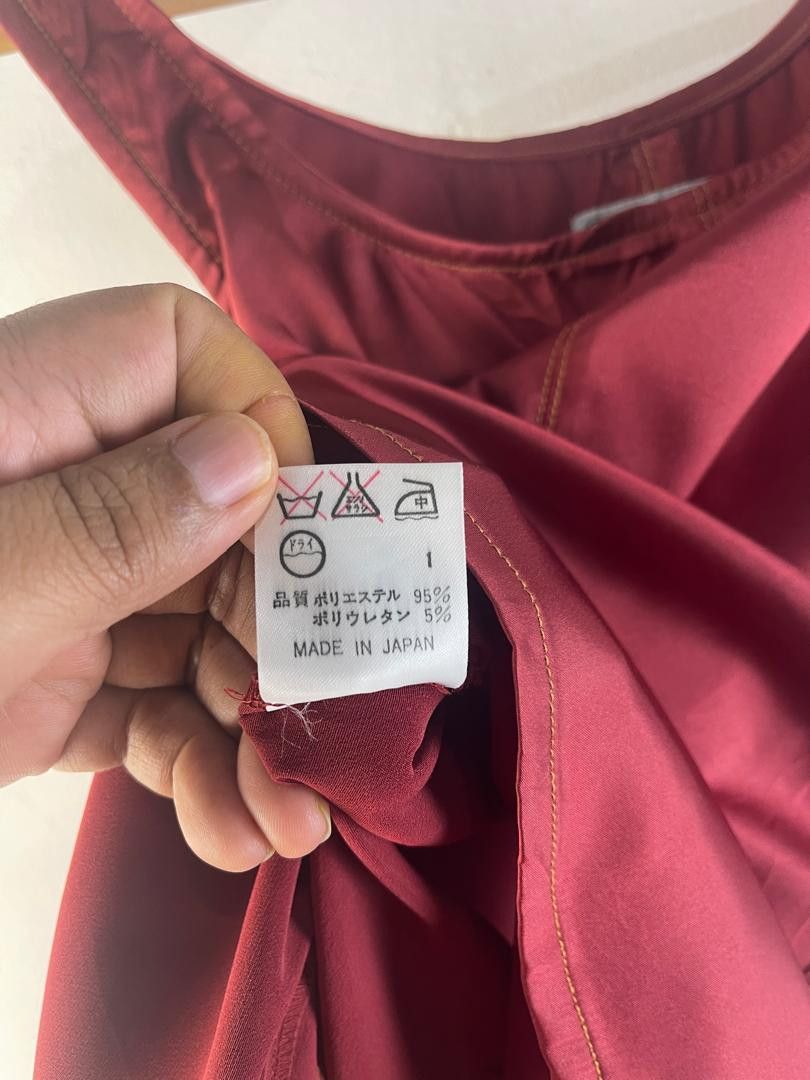 Jean Paul Gaultier Vintage Jean Paul Gaultier Jeans Burgundy Satin Structured Size US XS / EU 42 / 0 - 14 Thumbnail