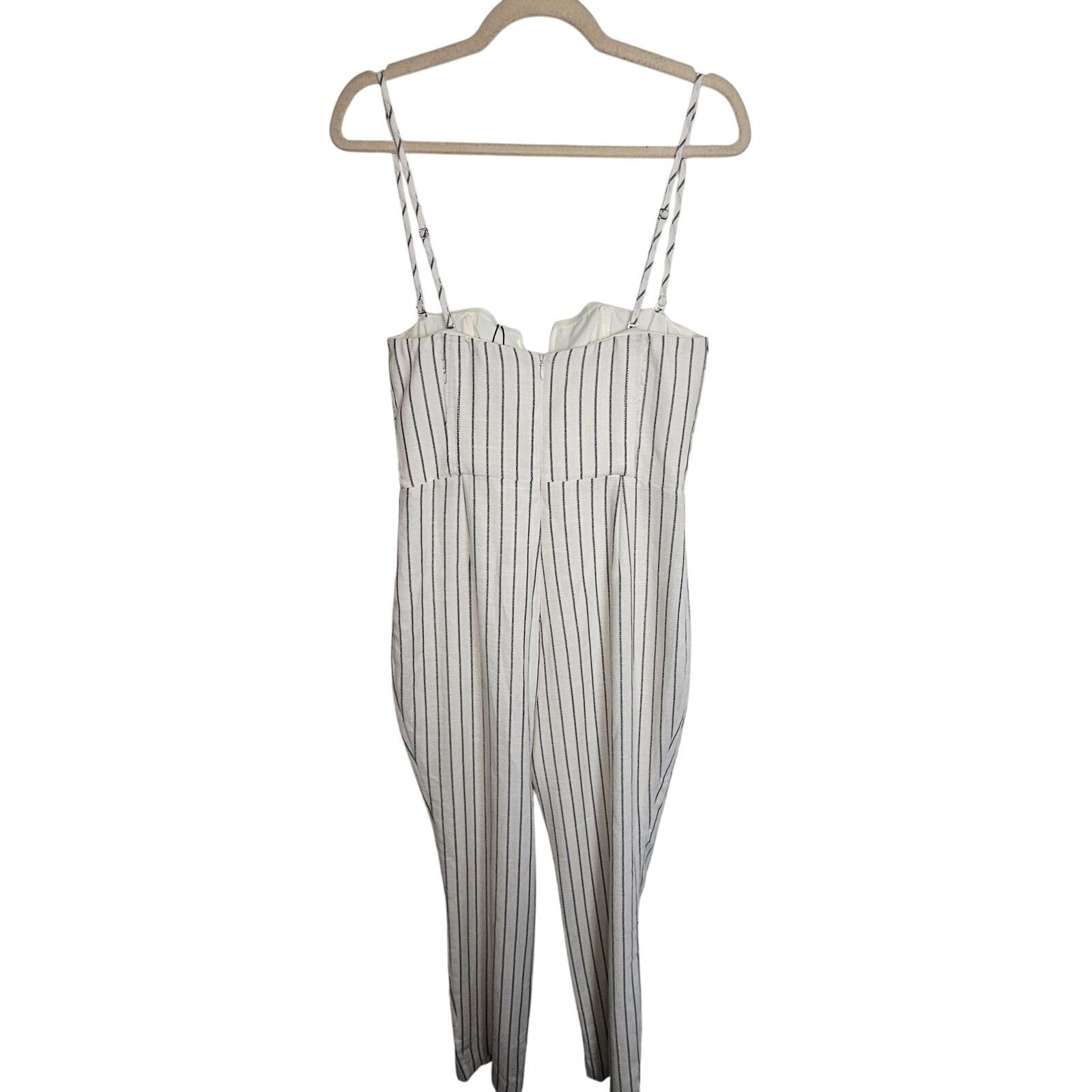 REVOLVE NEW NBD Revolve Black White Striped Jumpsuit Women M Boning Size 30" / US 8 / IT 44 - 8 Thumbnail