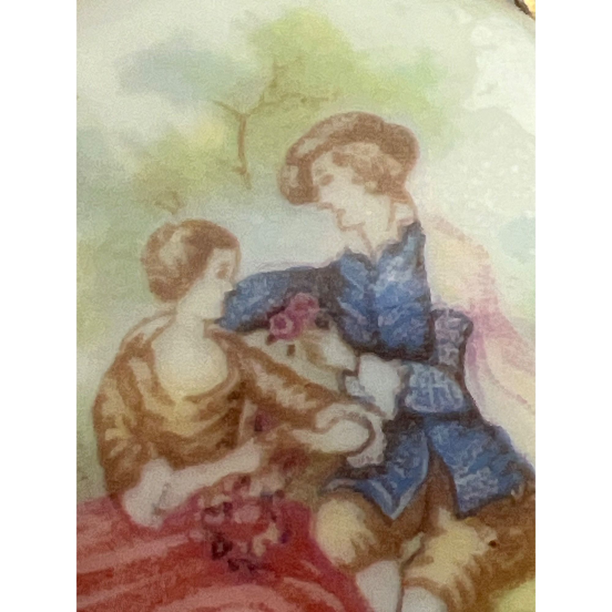 Other Vintage Fragonard Cameo Brooch Pin Gold Tone Porcelain Court Size ONE SIZE - 2 Thumbnail