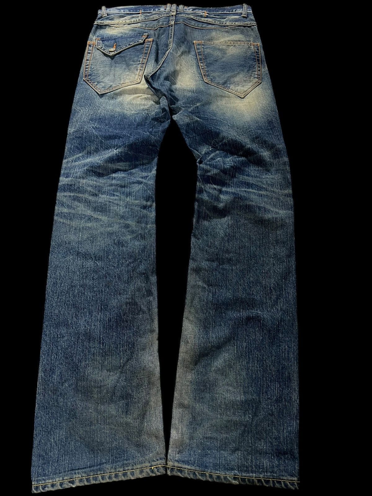 Blue Blue Japan 💥Flare Punk💥Vintage 90’s Blue Way Distress Rusty Mud Wash Size US 31 - 2 Thumbnail