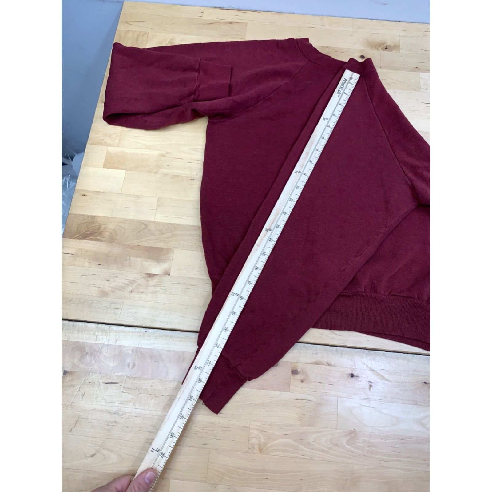 Vintage VINTAGE Sweatshirt Mens S Burgundy 70s Raglan Crew Neck Pullover Red 80s Classic USA Winter Spring Fall Size US S / EU 44-46 / 1 - 5 Thumbnail