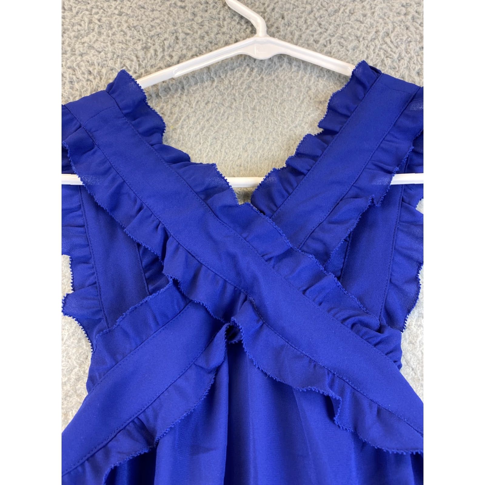 J.Crew J.CREW Shirt Tank Adult 4P Ladies Blue Cotton Ruffled Sleeveless Round Neck Casual 4P Women Size S / US 4 / IT 40 - 2 Thumbnail