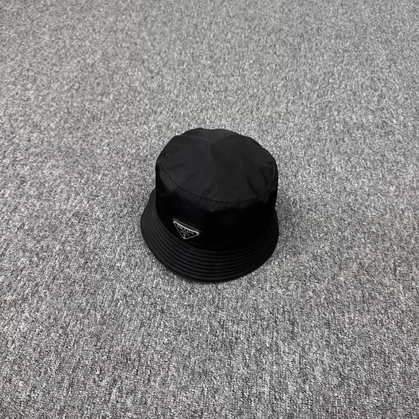 Prada Prada Black Recycled Nylon Tri Logo Bucket Hat M Size ONE SIZE - 1 Thumbnail