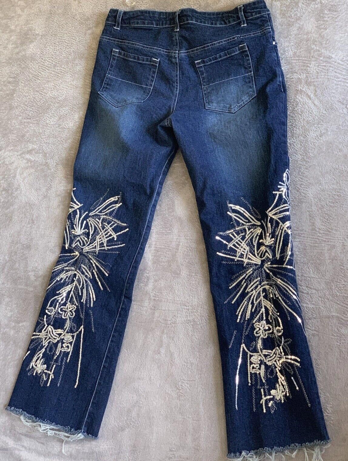 Cosabella CARABELLA Embroidered Stretch Jeans SZ 10 Stretch Size 32" / US 10 / IT 46 - 3 Thumbnail