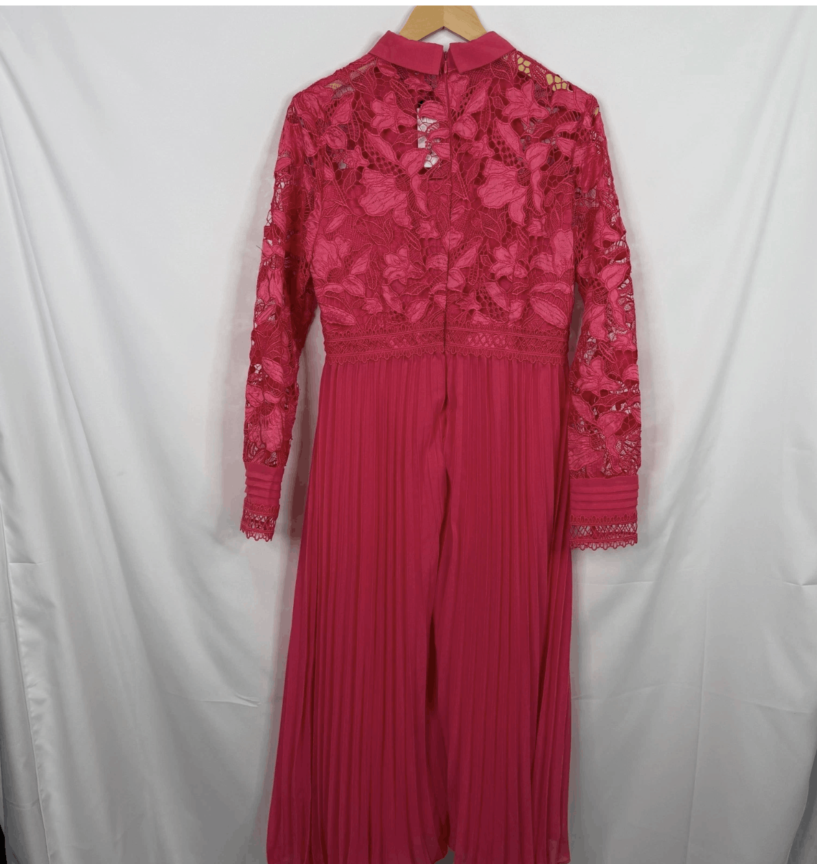 Other Coast Pink Lace Pleated Midi Dress Size L / US 10 / IT 46 - 9 Thumbnail