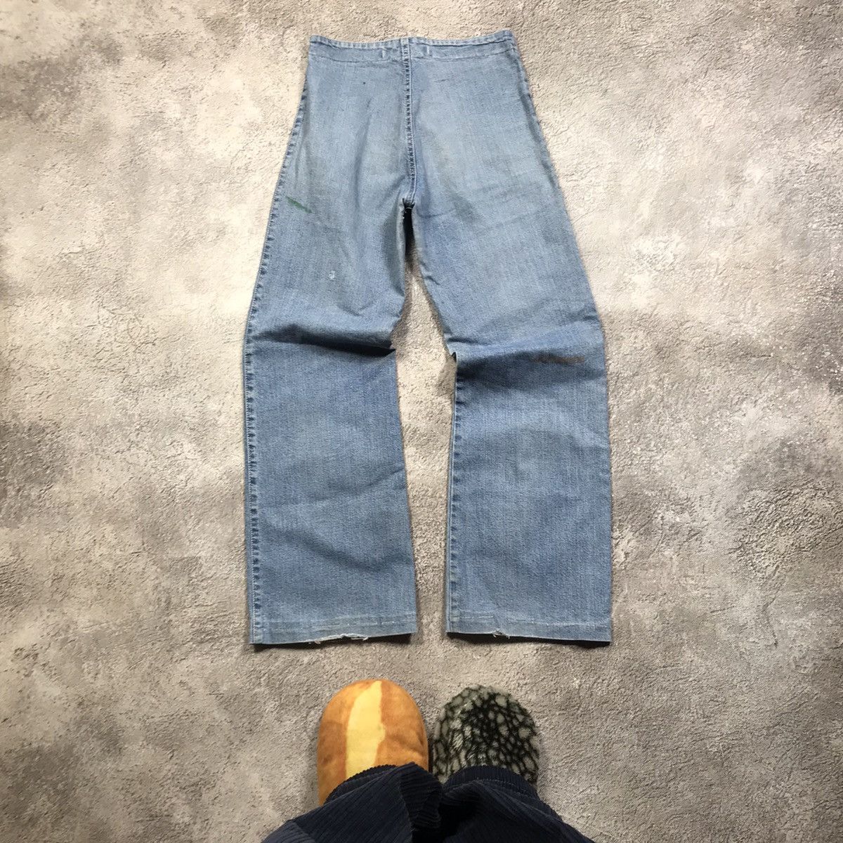 Vintage Vintage Y2K Baggy Distressed Flared Jeans Grunge Logo 24 Size 24" / US 00 / IT 34 - 4 Thumbnail