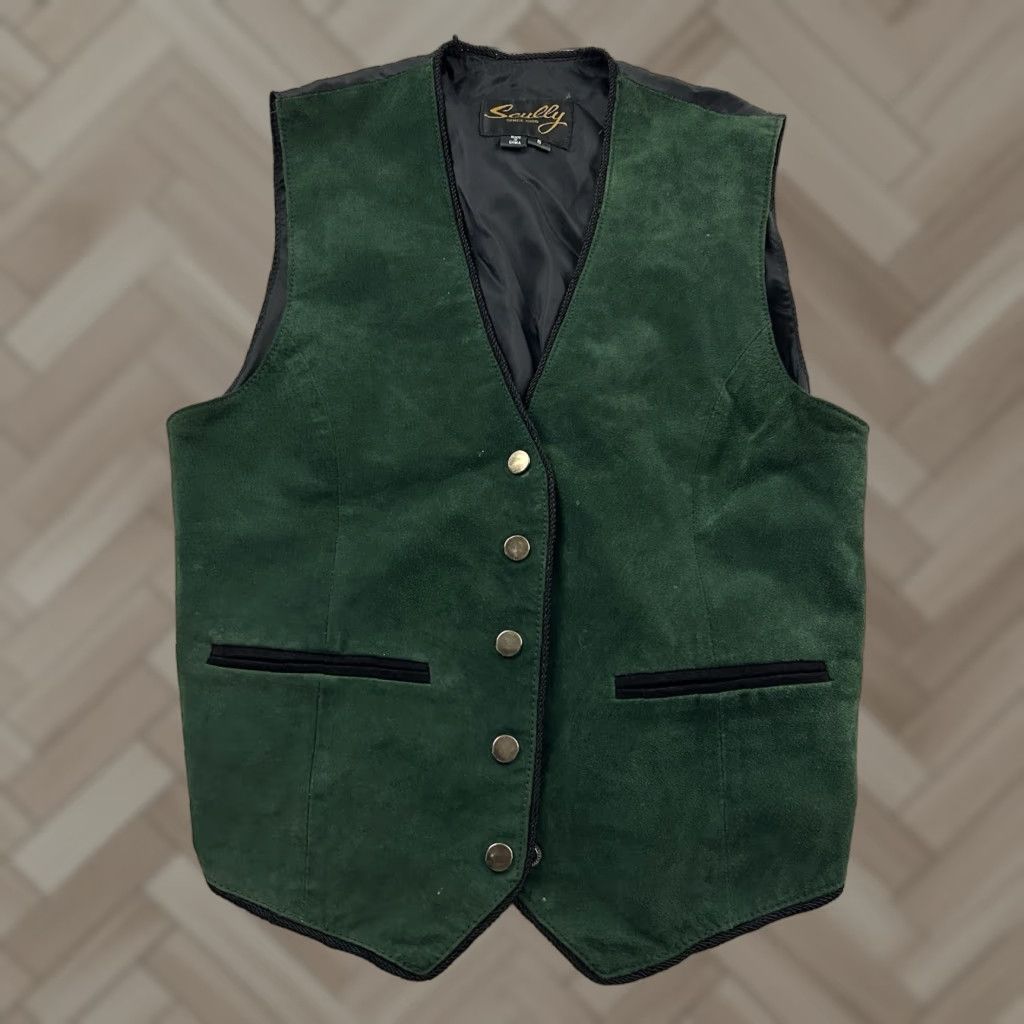 Scully Scully Vest Snap Button Suede Green Women's Small VINTAGE? (not applicable) Size S / US 4 / IT 40 - 1 Thumbnail