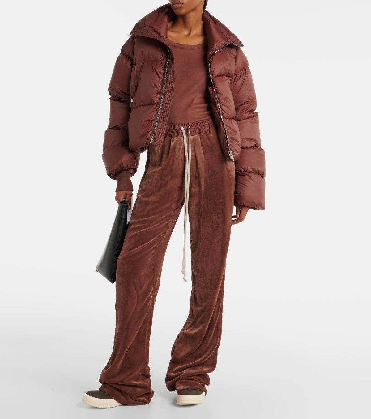 Rick Owens o1y0126 Velvet Sweatpant in Chocolate Brown Size 27" / US 4 / IT 40 - 2 Thumbnail