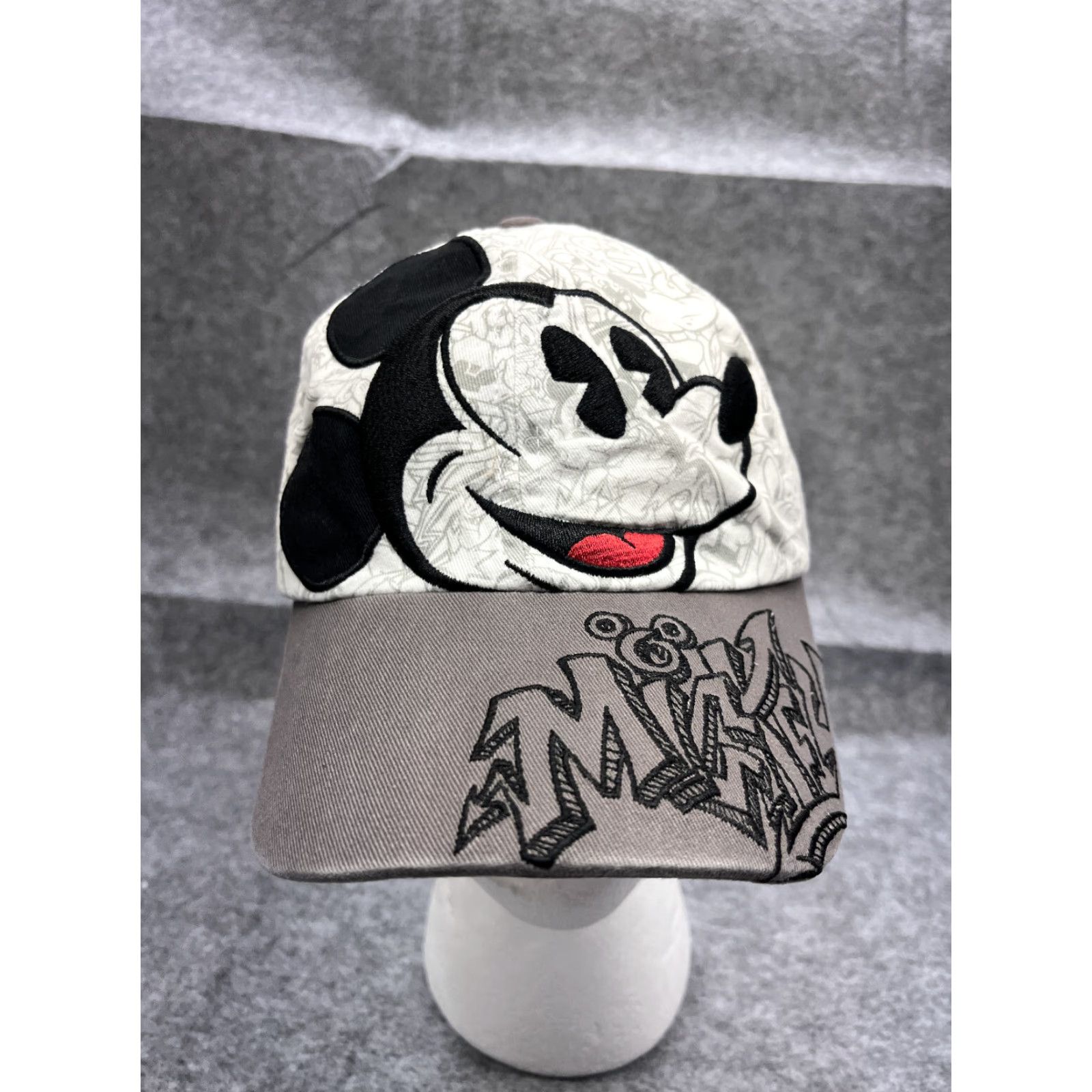 Disney VINTAGE Disney Walt World Mickey Mouse Hat Cap Strap Back Adult White Cotton Graffiti Baseball Cap Unisex Size ONE SIZE - 2 Thumbnail