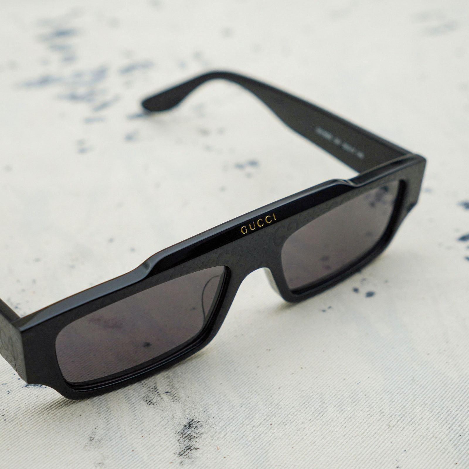Gucci Gucci 1592s black monogram gg logo rectangular sunglasses Size ONE SIZE - 8 Thumbnail