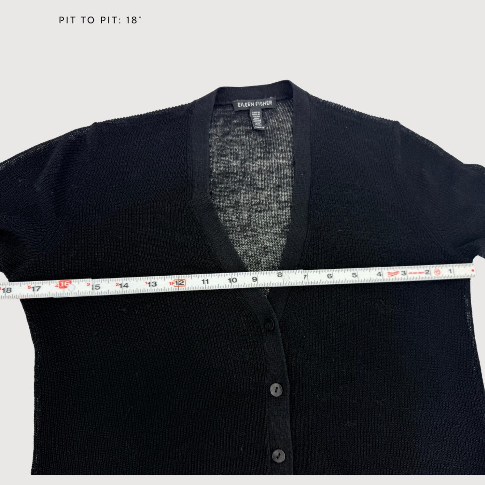 Eileen Fisher Eileen Fisher Sheer Knit Button Cardigan XXS Size XXS / US 00 / IT 34 - 7 Thumbnail