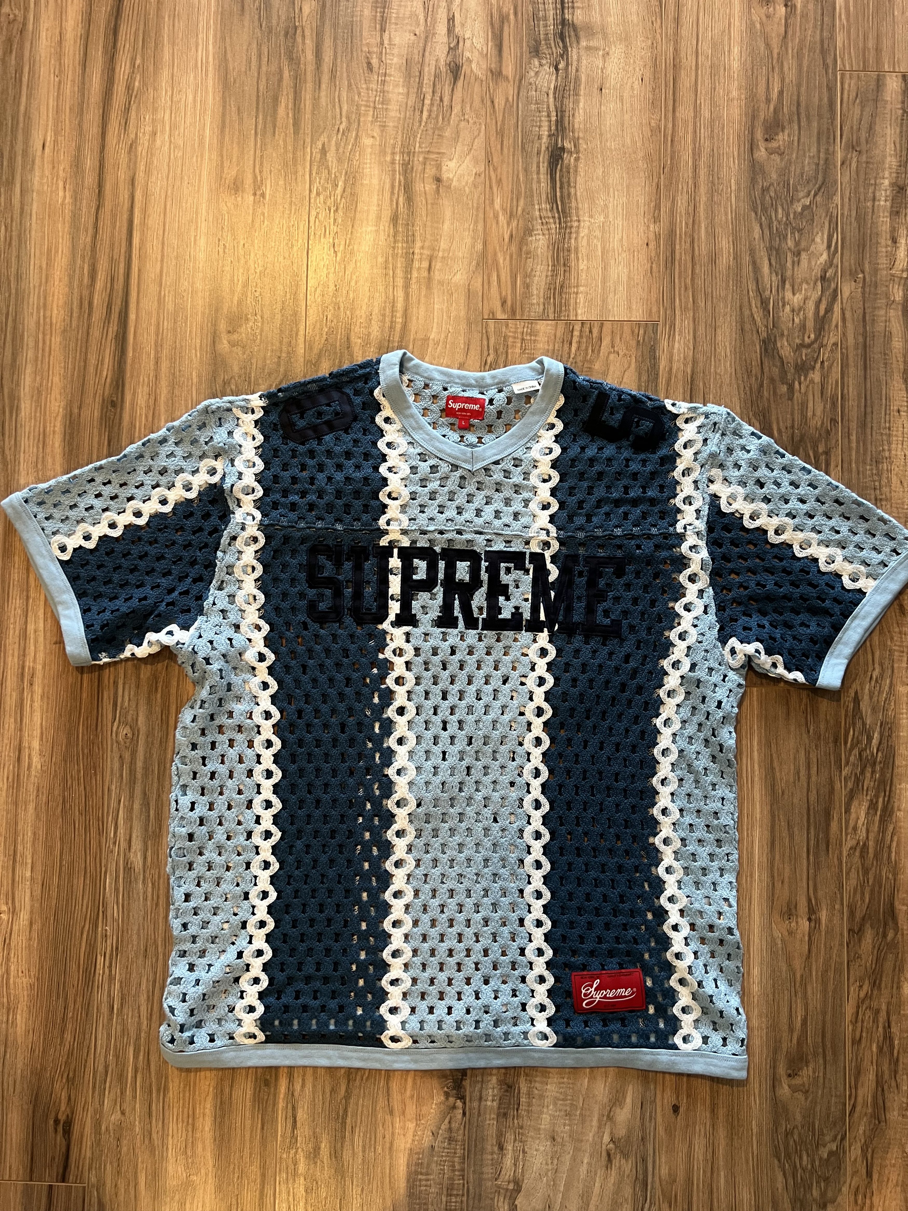 Supreme Supreme Crochet Football Jersey SS23 Size US L / EU 52-54 / 3 - 1 Thumbnail