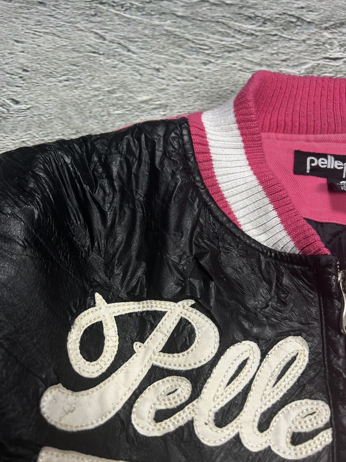 Marc Buchanan Pelle Pelle leather jacket black pink purple big logo Y2K Size US XL / EU 56 / 4 - 4 Thumbnail