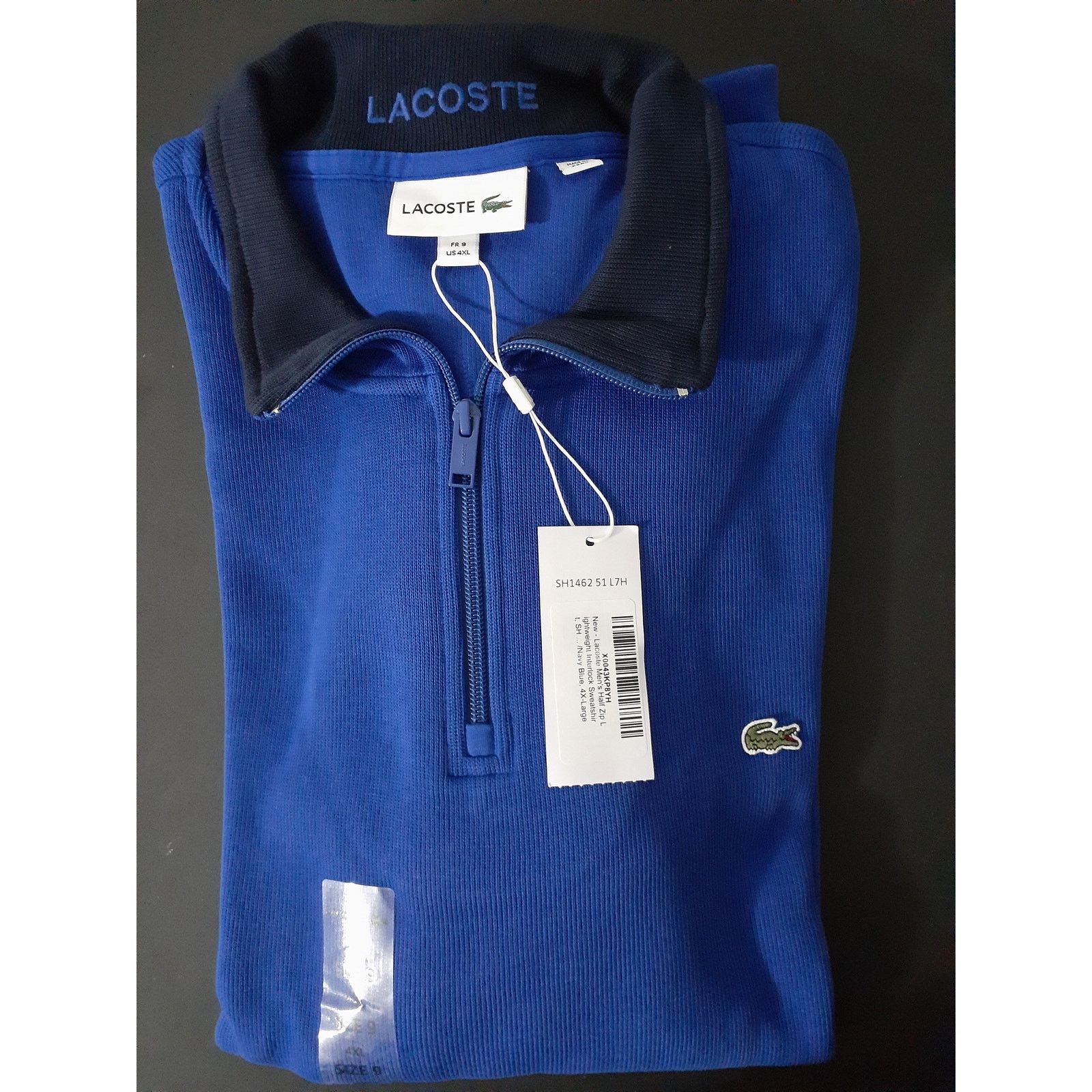 Lacoste Lacoste Men's Half Zip Lightweight Interlock Sweatshirt 4XL Size US XXL / EU 58 / 5 - 2 Thumbnail