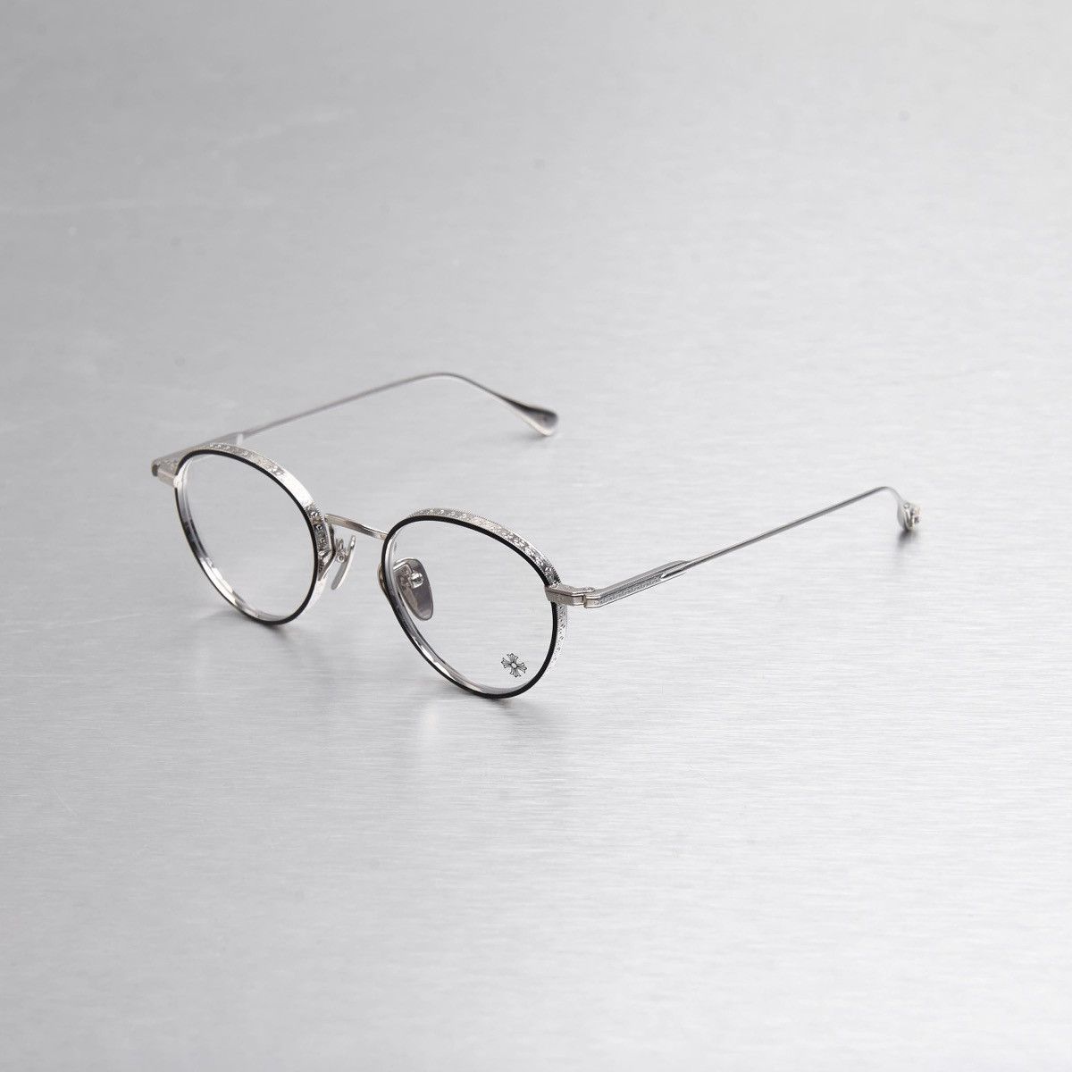 Chrome Hearts CHROME HEARTS THICK MATTE BLACK/SHINY SILVER GLASSES Size ONE SIZE - 1 Thumbnail