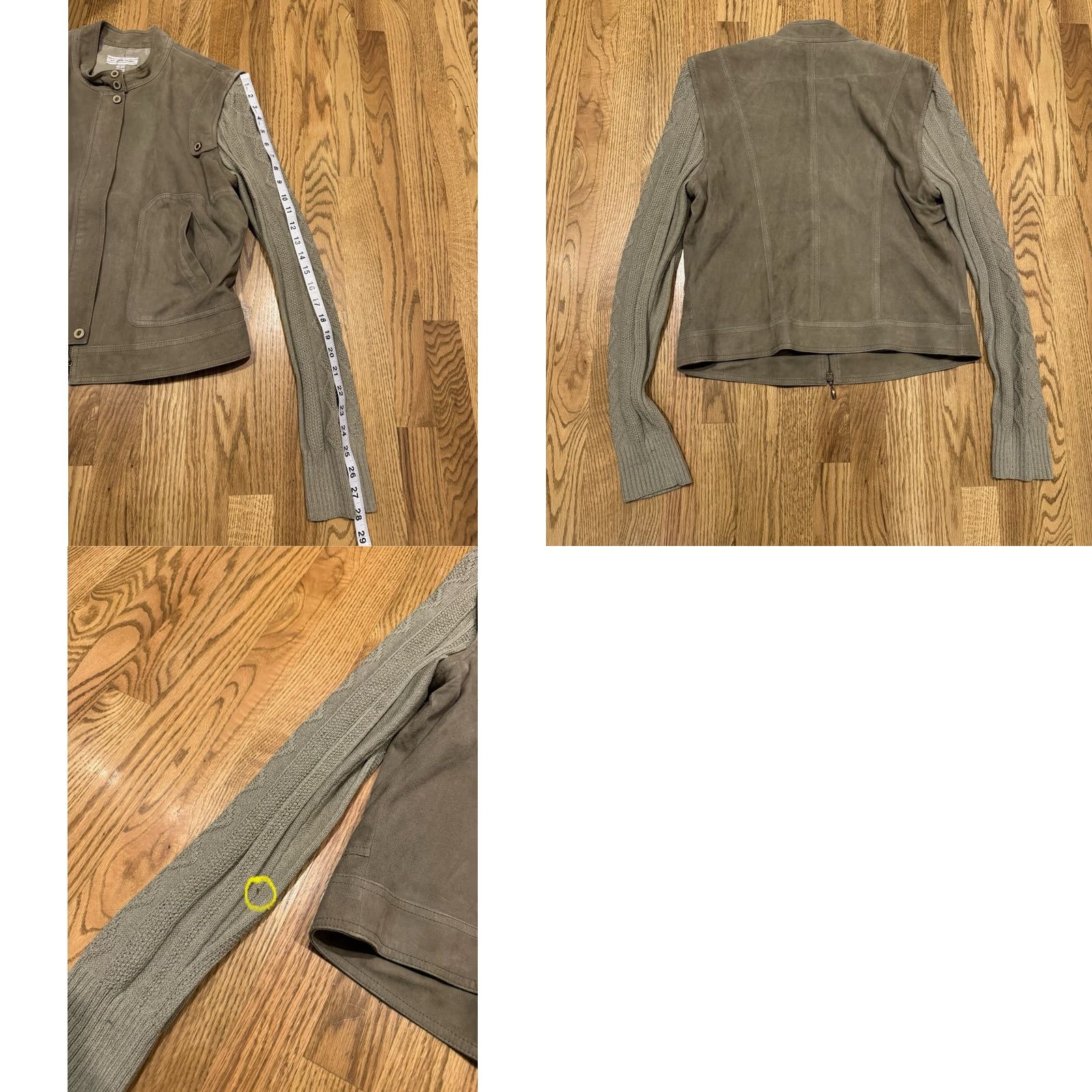 St. John VINTAGE St. John Sport Suede Leather Knit Sweater Jacket Top Women’s Size Large Beige Lined Pockets 80s 90s Mens? Size L / US 10 / IT 46 - 8 Thumbnail