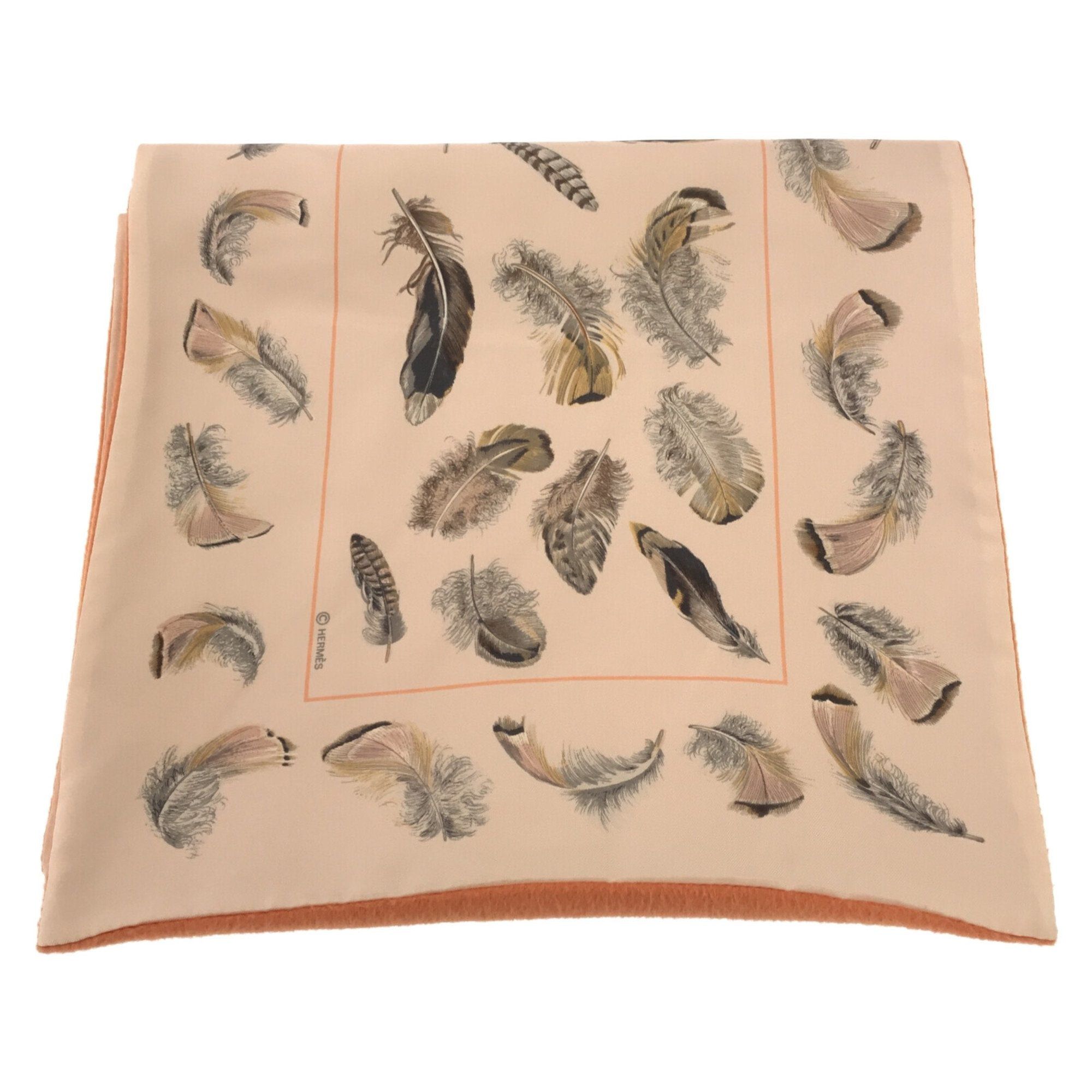 image of Hermes Muffler Silk Pattern Orange Silk, Women's