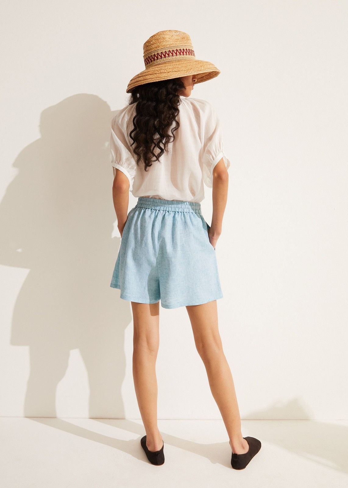 Loro Piana o1srvl11e0924 Bermuda Solaire Linen Shorts in Light Blue Size 26" / US 2 / IT 38 - 3 Thumbnail
