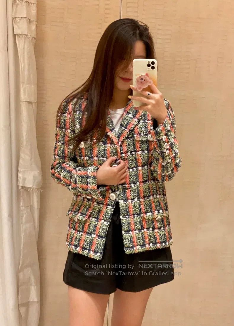 Chanel Chanel 20C Station Series Orange Green Suit Jacket Size XXS / US 00 / IT 34 - 2 Thumbnail