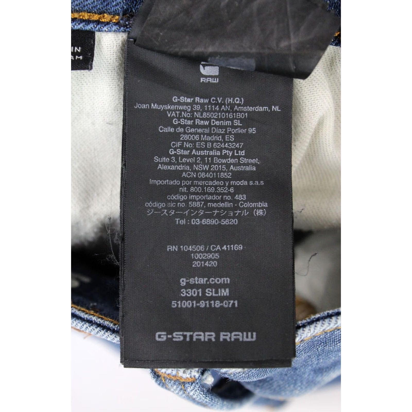 Vintage G-Star Raw 3301 Slim Jeans Men's W28/L32 Stretchy Faded Whiskers Button Fly Blue Denim Casual Mens Size US 28 / EU 44 - 7 Thumbnail