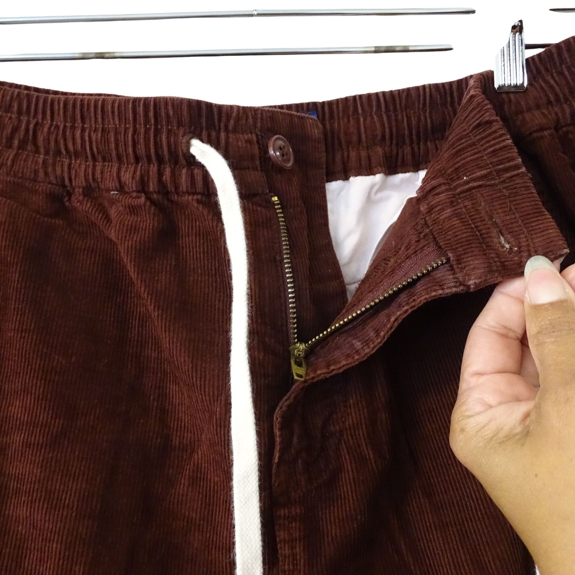 J.Crew J Crew Corduroy Drawstring Dock Pants Jogger Burgundy Small Size US 28 / EU 44 - 3 Thumbnail