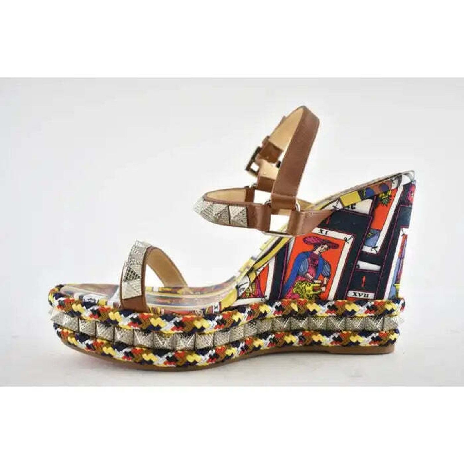 Christian Louboutin Pyraclou 110 Tarot Card Platform Wedge Sandal Heel Pump 39 Size US 9 / IT 39 - 8 Thumbnail