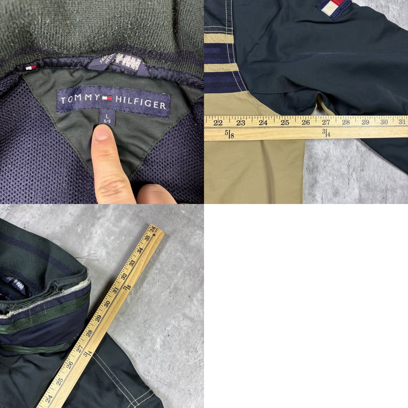 Tommy Hilfiger VINTAGE Tommy Hilfiger Jacket Mens L Beige Full Zip Hooded Pockets Fleece Lined Y2K Size US L / EU 52-54 / 3 - 9 Thumbnail