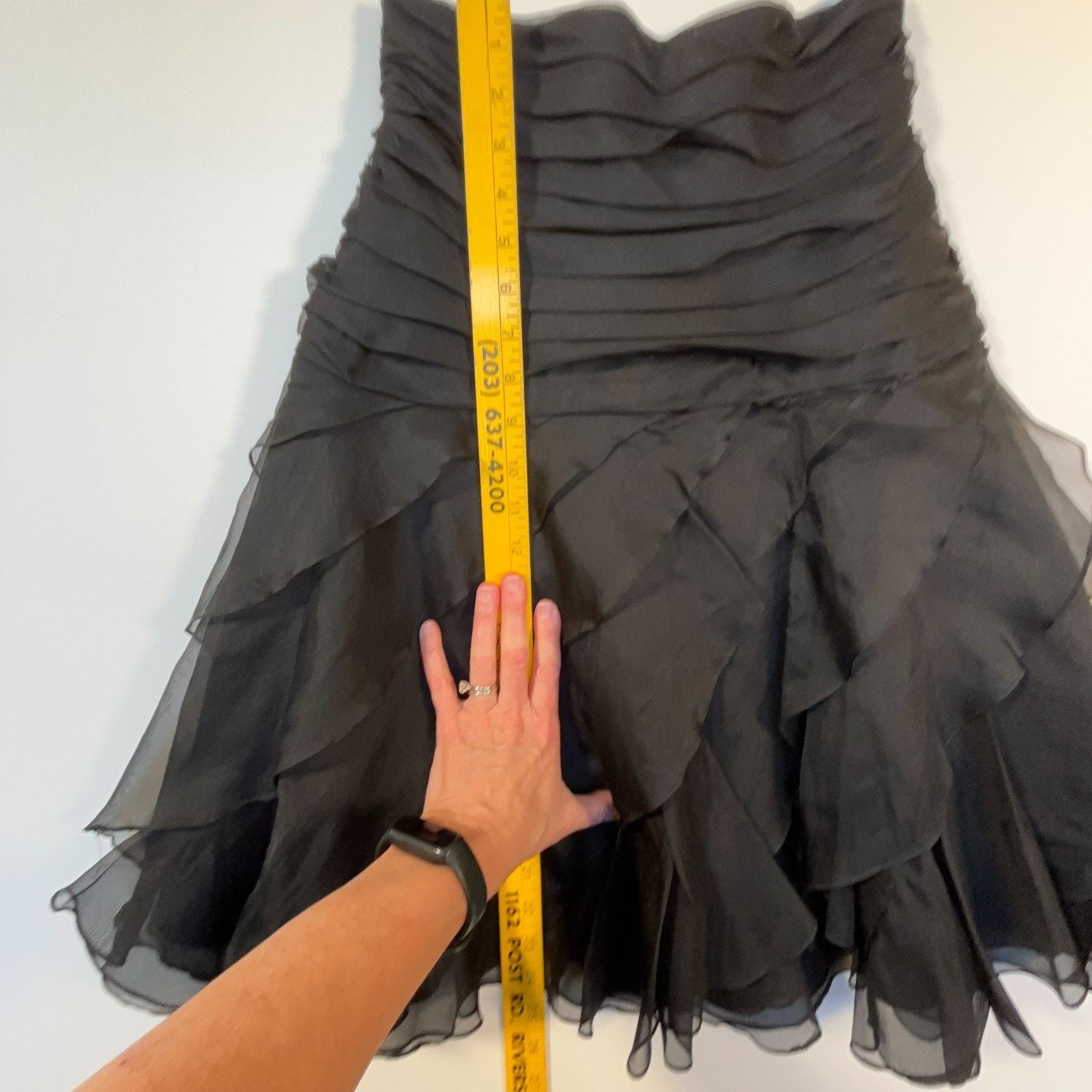 Tadashi Shoji Vintage Tadashi Shoji Black Silk Strapless Cocktail Dress 8 Size M / US 6-8 / IT 42-44 - 8 Thumbnail