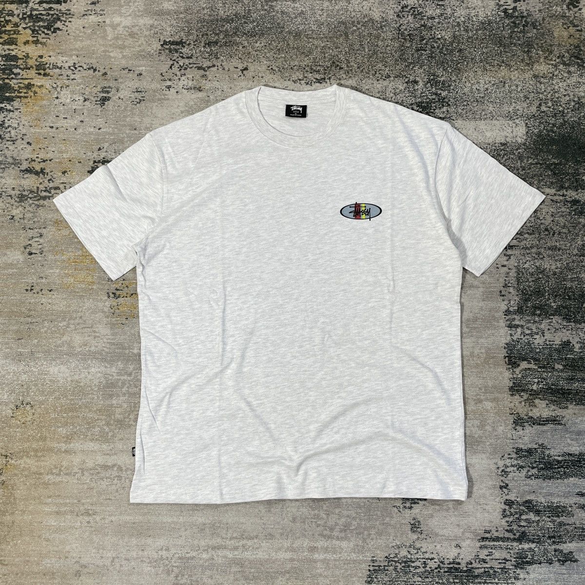 Stussy × Vintage Stussy Oval Tshirt Ash Heather XL Size US XL / EU 56 / 4 - 3 Thumbnail