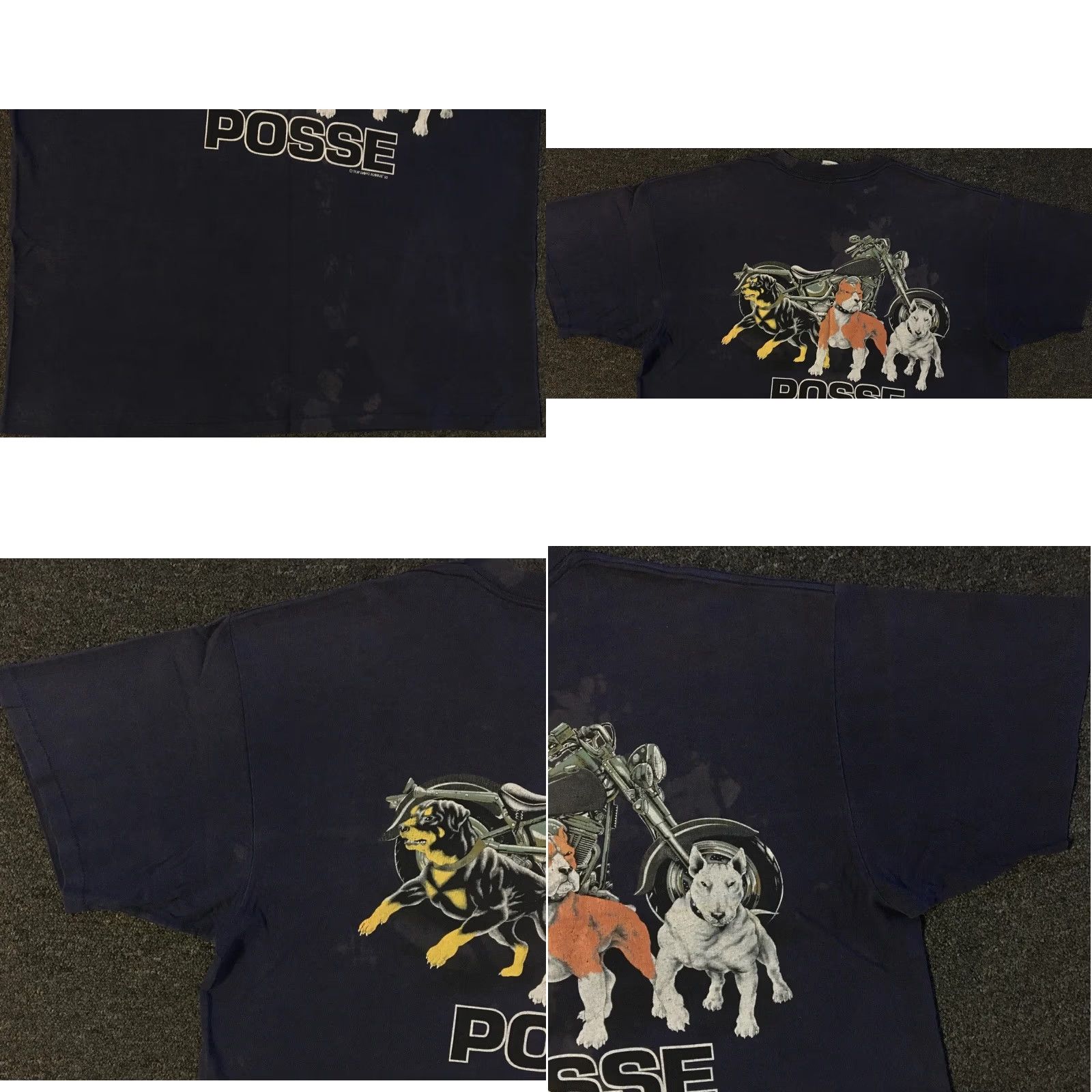 Vintage VINTAGE Top Dawg Posse Thrashed Faded Distressed Shirt XL Navy Blue Hip Hop Single Stitch Men T-Shirt 90s Grunge Harley USA Biker Old School Size US XL / EU 56 / 4 - 9 Thumbnail
