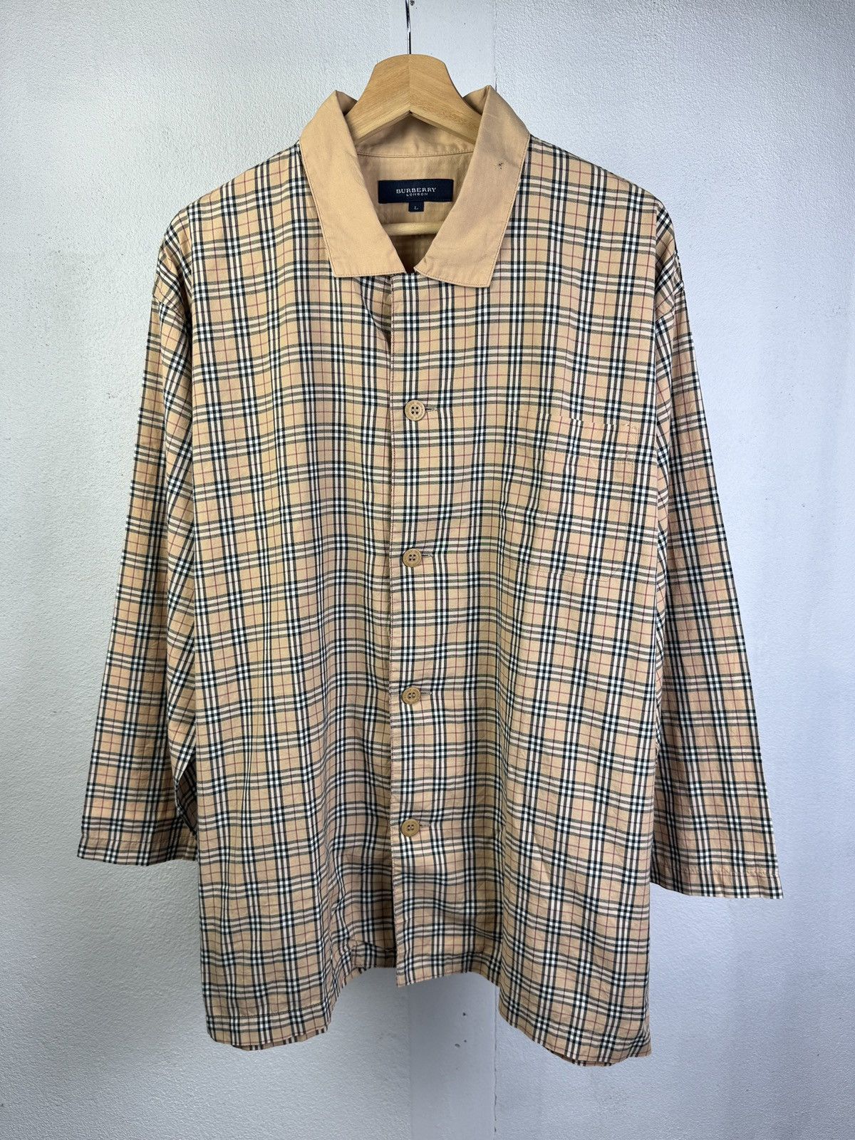 Burberry Vintage Burberry Nova Check Pyjamas Shirt Size US L / EU 52-54 / 3 - 1 Thumbnail