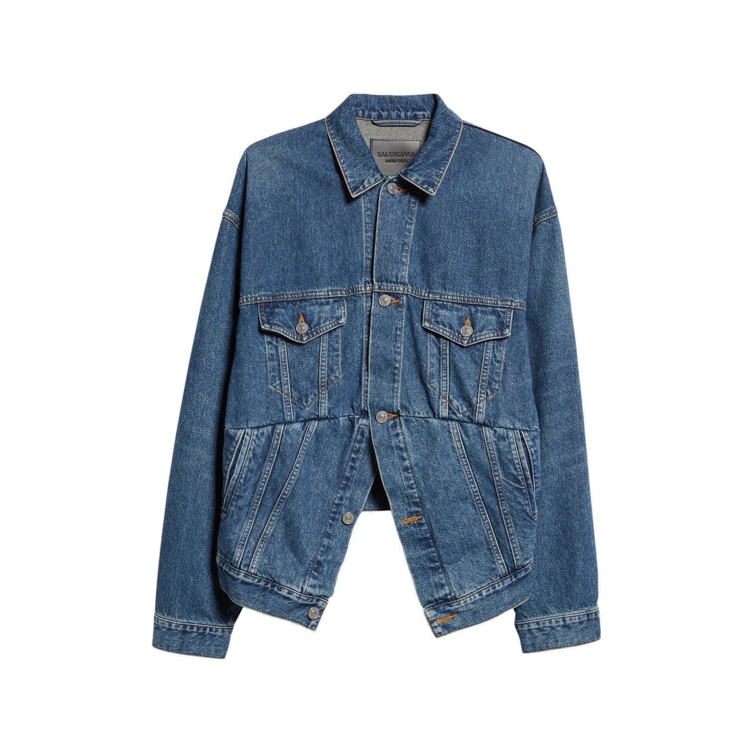 Balenciaga Swing Denim Jacket Blue Size US M / EU 48-50 / 2 - 1 Thumbnail