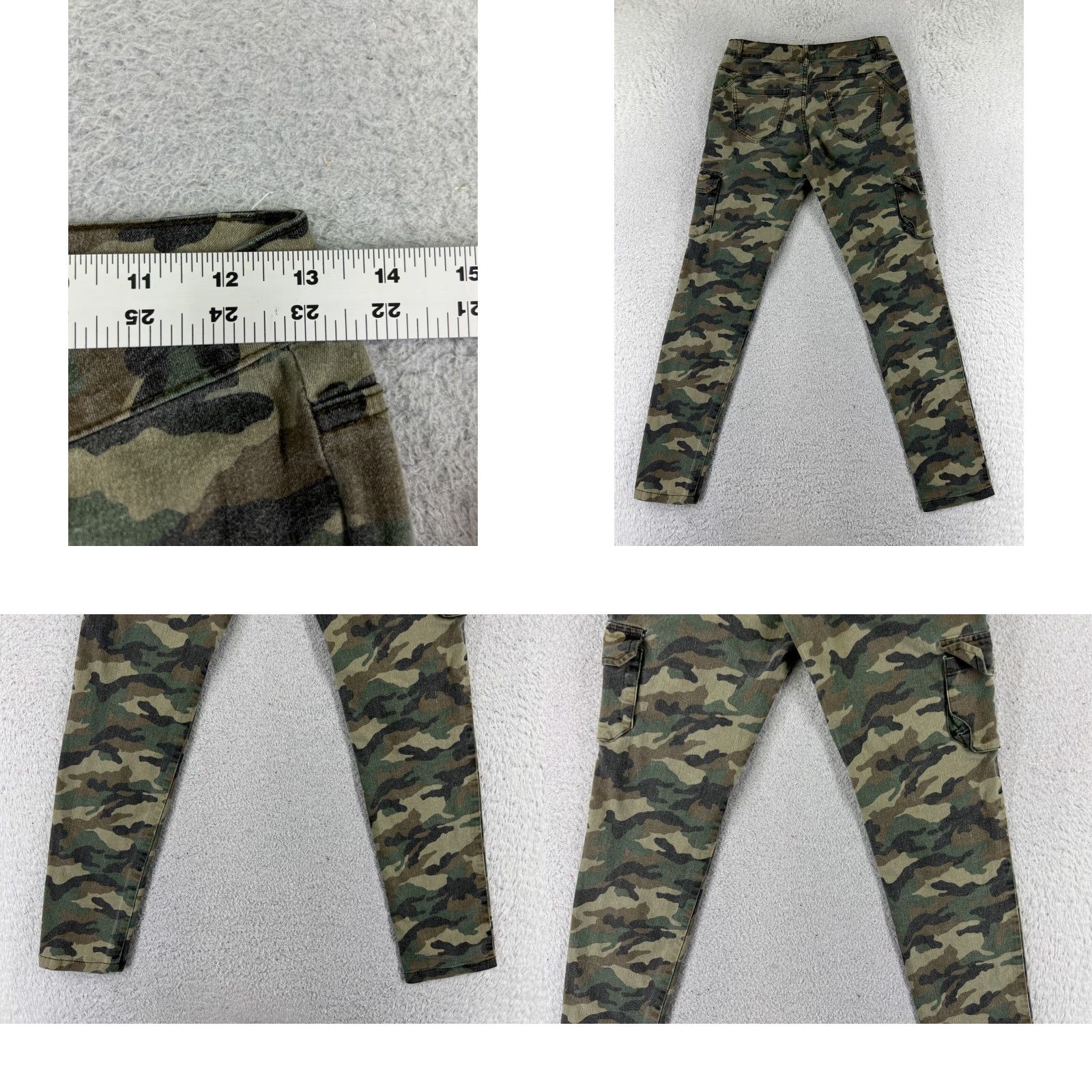 Vintage Sullivan Womens Jeans Skinny Green Woodland Camo Cotton Blend 24x27 Small Regular 5-Pocket Stretch Elastic Waist Denim Modern 24 27 Mens? Size 28" / US 6 / IT 42 - 9 Thumbnail