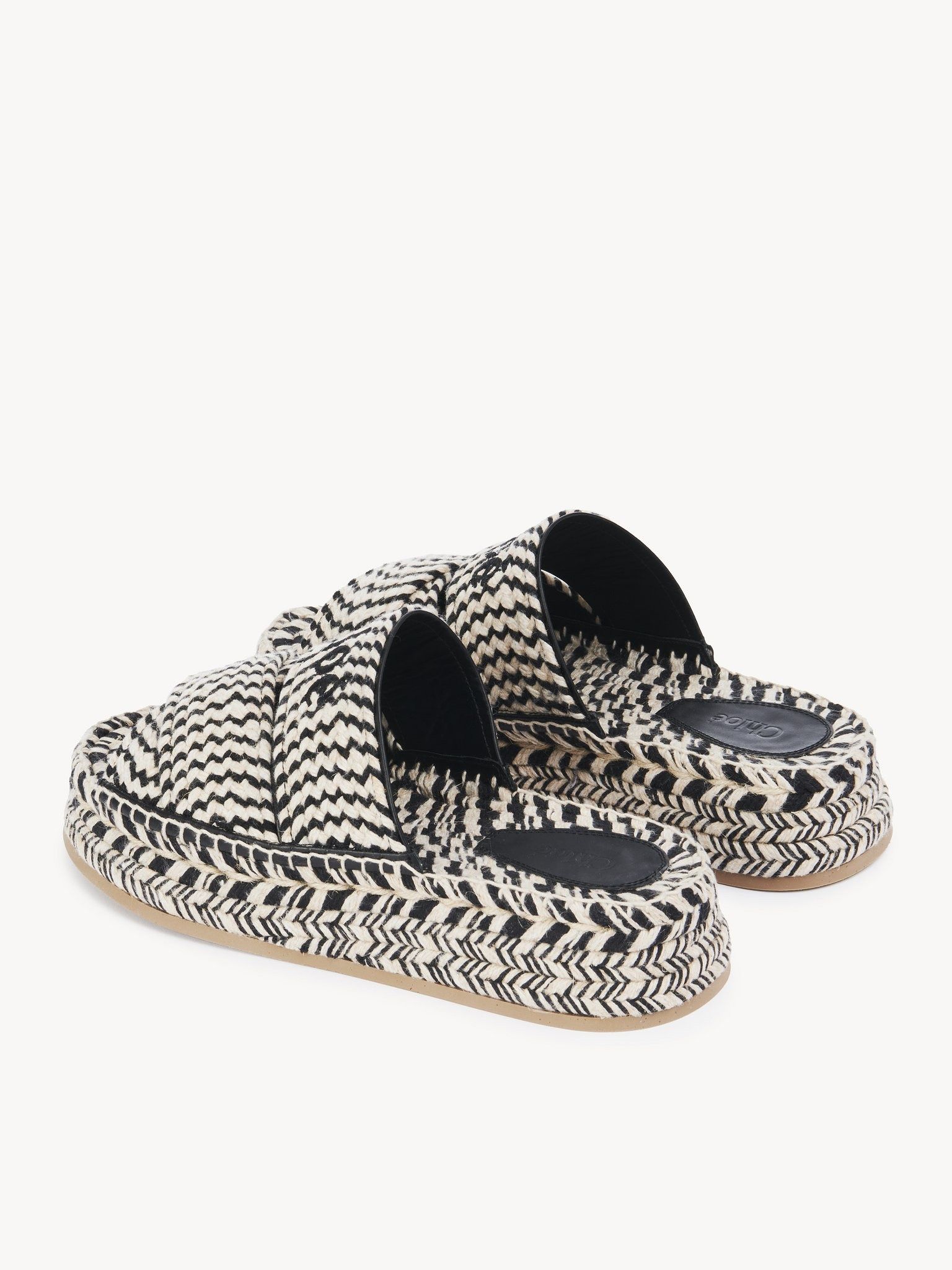Chloe o1loc1c0425 Woody Slides in Black & White Size US 8 / IT 38 - 4 Thumbnail