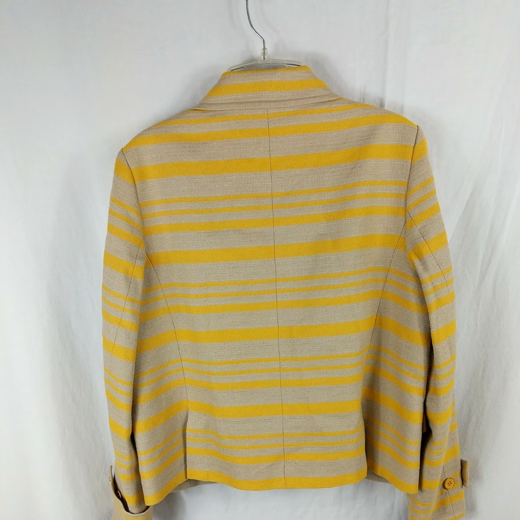 Talbots Talbots Blazer Jacket Women 12 Yellow Striped Linen Blend Double-Breasted Suit Jacket Mens/Womens Size XL / US 12-14 / IT 48-50 - 6 Thumbnail