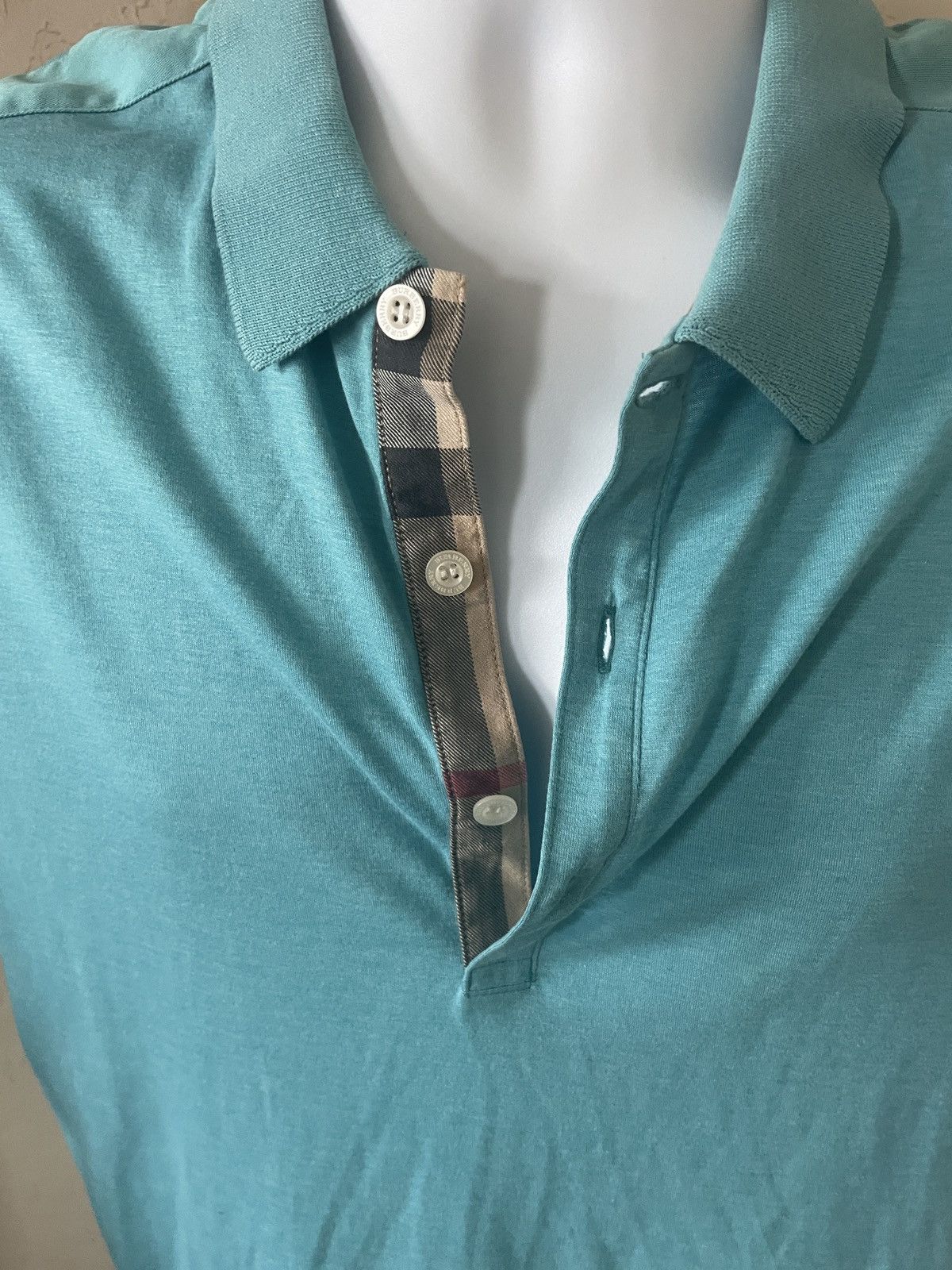Burberry Burberry Brit 3 Button SS polo Knit w/ plaid Size US M / EU 48-50 / 2 - 4 Thumbnail