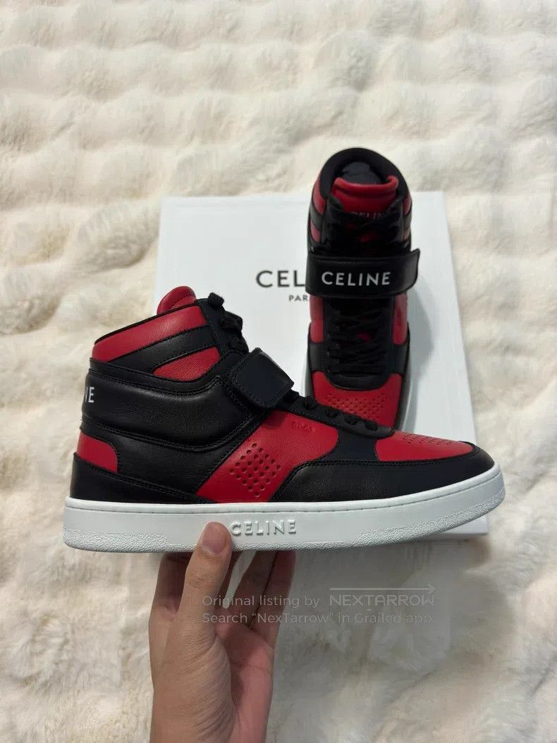 Celine CELINE Black and Red Logo High Top Sneakers Size US 8 / EU 41 - 3 Thumbnail