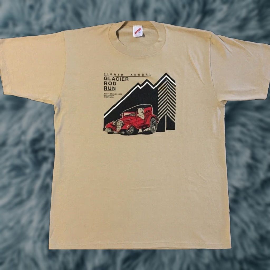 Vintage Vtg 80s Glacier Hot Rod Run Shirt L USA Kalispell Montana Driving Car Grunge 90s Size US L / EU 52-54 / 3 - 1 Thumbnail