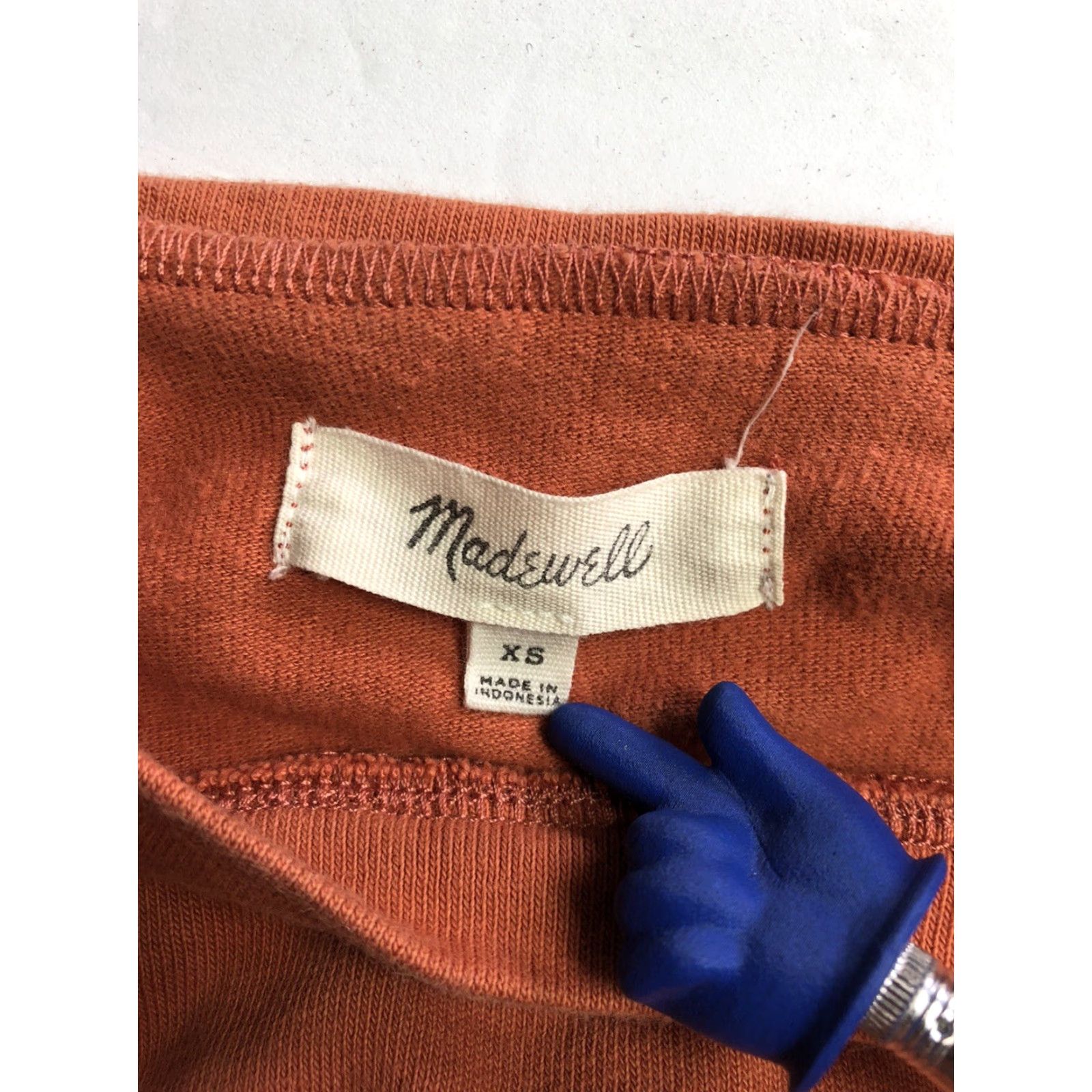 Madewell Madewell Orange Sweater Women XS Cotton Pullover Cropped Made In Indonesia Size XS / US 0-2 / IT 36-38 - 3 Thumbnail