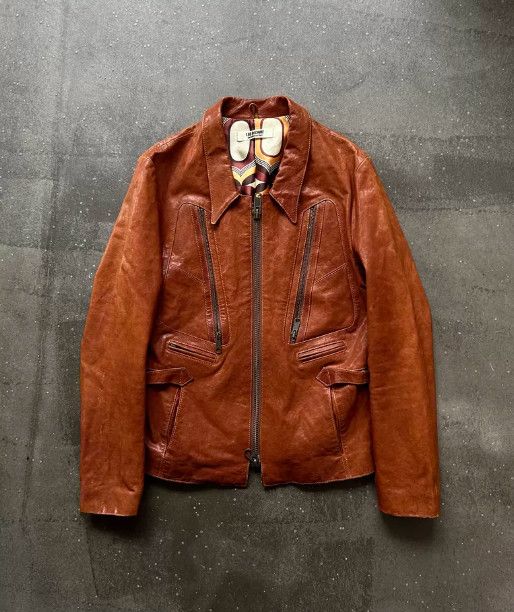 Other LED RECHWE 2008 Geometric Stitch Multi-Pocket Leather Jacket Size US M / EU 48-50 / 2 - 1 Thumbnail
