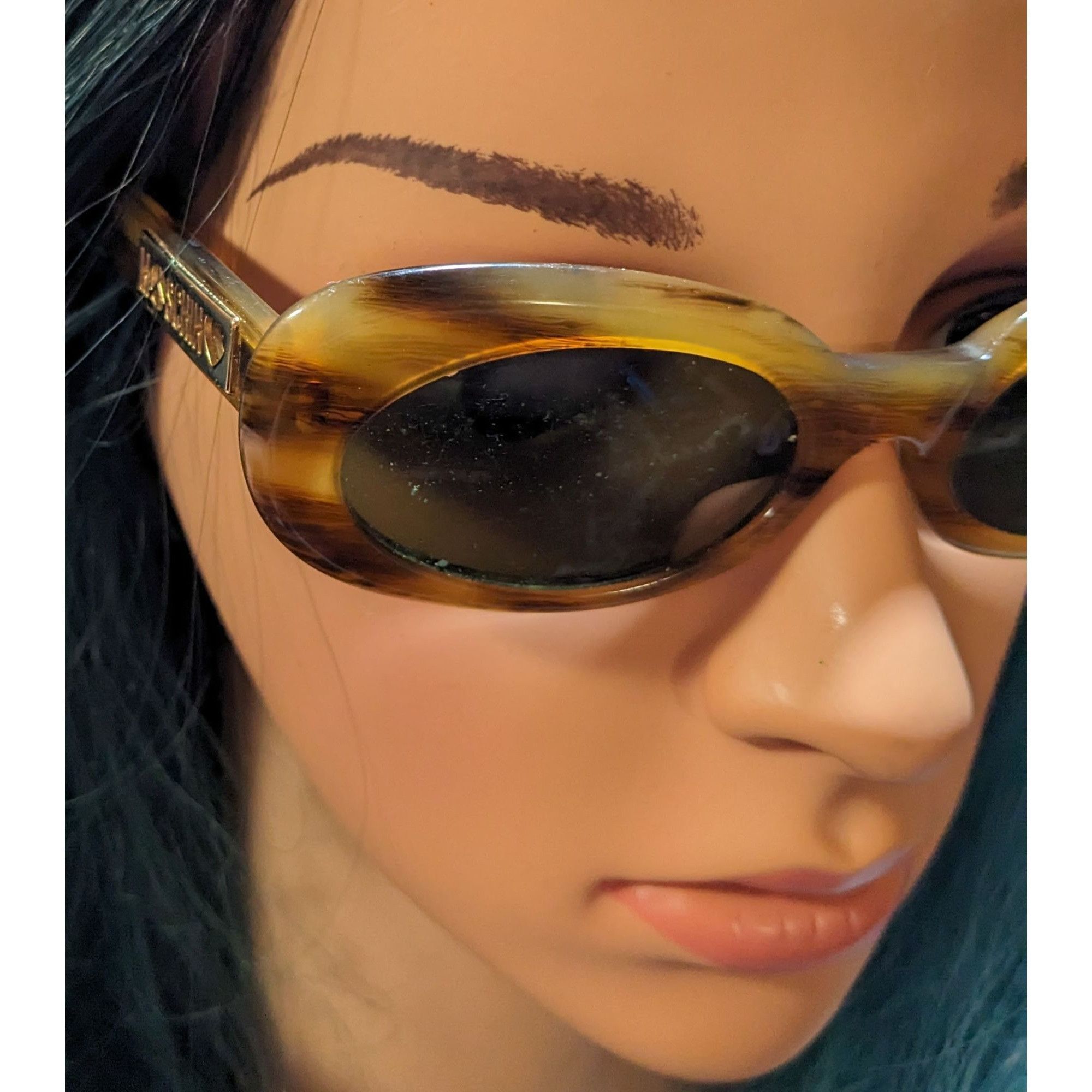 Moschino Moschino Vintage 90s Oval Tortoise Sunglasses Size ONE SIZE - 8 Thumbnail
