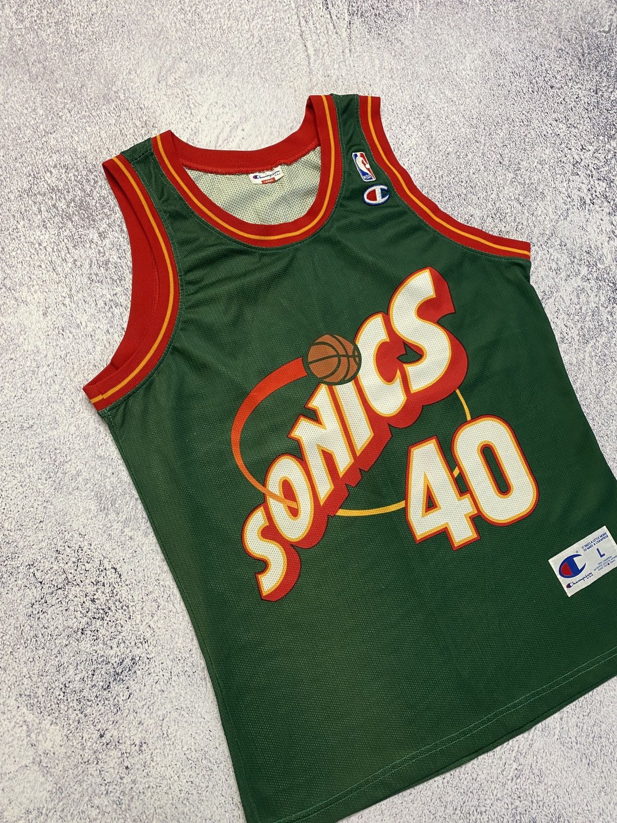 Champion × Vintage Vintage Champion Seattle Supersonics NBA Jersey #40 Kemp Size US L / EU 52-54 / 3 - 3 Thumbnail