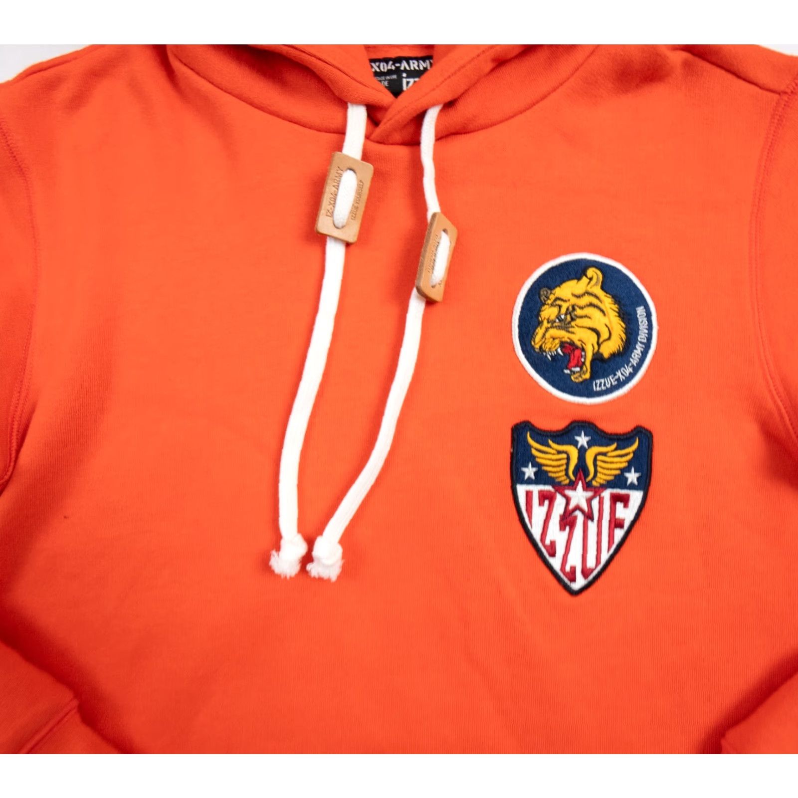 izzue Izzue Mens Hooded Sweatshirt Small Orange Pullover Sweatshirt IZ X04 ARMY Sweater Adult Size US S / EU 44-46 / 1 - 2 Thumbnail
