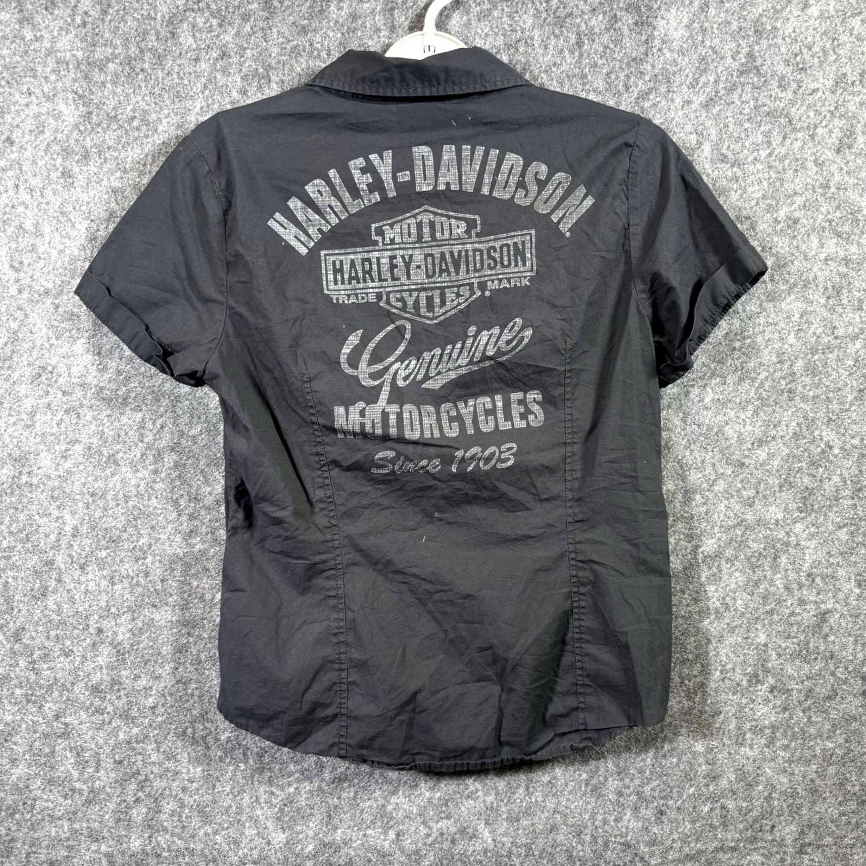 Harley Davidson Harley-Davidson Women's Black Biker Button-Up Shirt Size S Long Sleeve Size S / US 4 / IT 40 - 6 Thumbnail