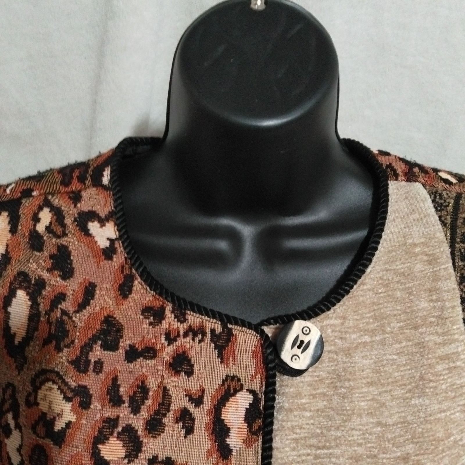 Other Indigo Moon Animal Print Tapestry Blazer Jacket Women Sz M Size M / US 6-8 / IT 42-44 - 3 Thumbnail
