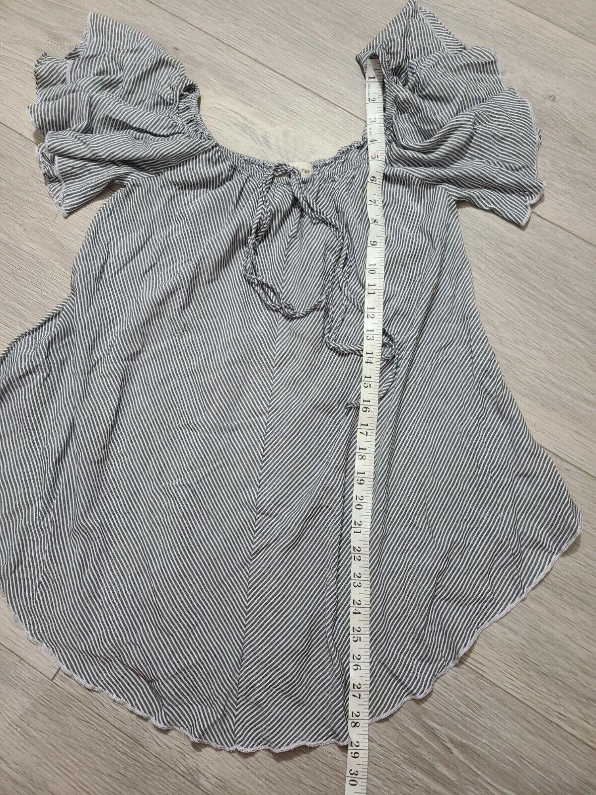 Designer Faithful And True Top Large Assymetrical Hem Striped Flutter Size L / US 10 / IT 46 - 6 Thumbnail