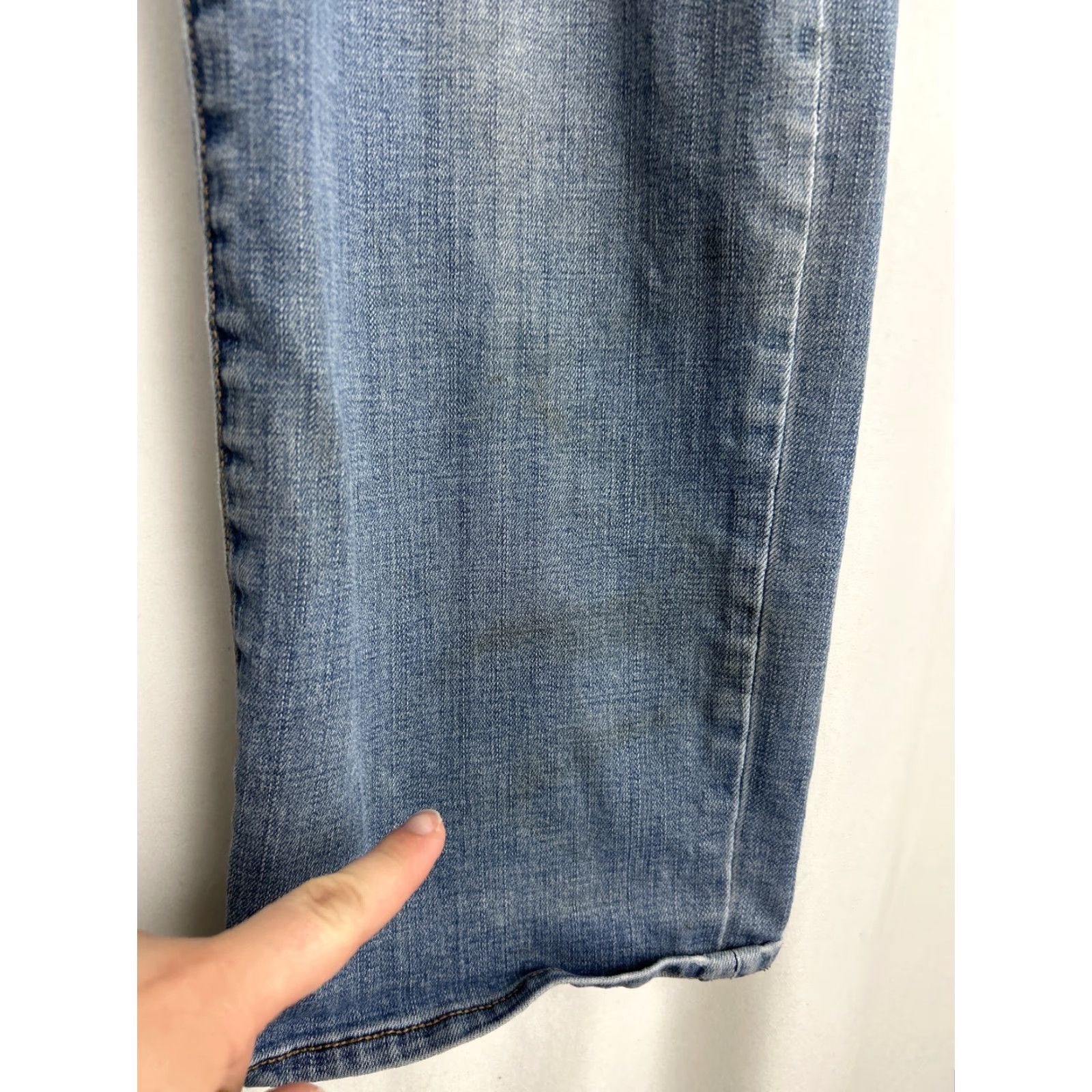 Lucky Brand Lucky Brand 363 Straight Jeans Mens 38x30 Light Wash Blue Stains Regular Inseam 30 Size US 38 / EU 54 - 3 Thumbnail