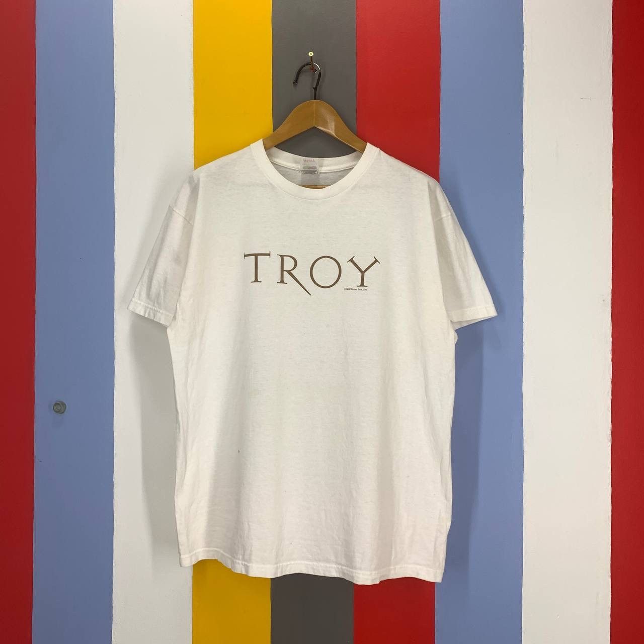 Fruit Of The Loom Y2K Vintage Movie TROY by WARNER BROS T Shirt #2506/L Size US XL / EU 56 / 4 - 1 Thumbnail