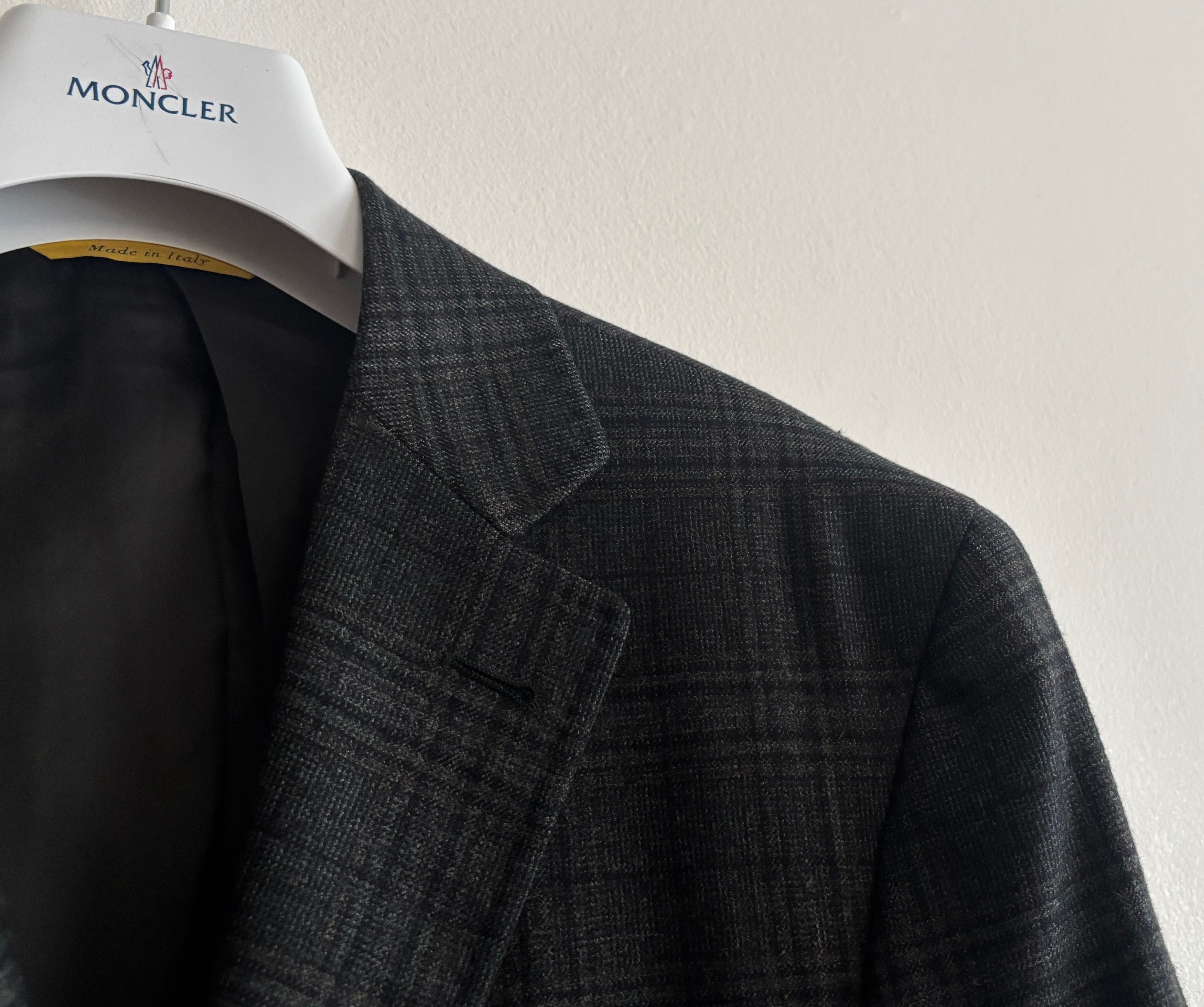 Canali $1835 Kei Unstructured Charcoal Glen Plaid Sport Coat - 42 Size 42R - 6 Thumbnail